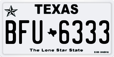 TX license plate BFU6333