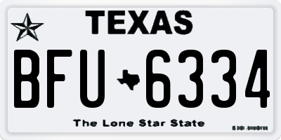 TX license plate BFU6334