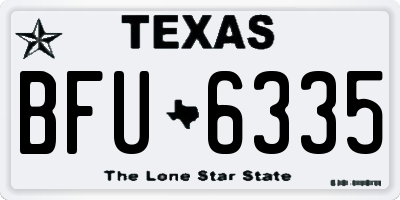 TX license plate BFU6335