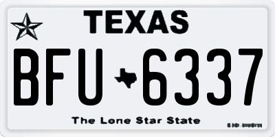 TX license plate BFU6337