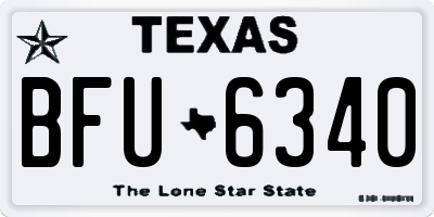TX license plate BFU6340