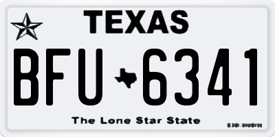 TX license plate BFU6341