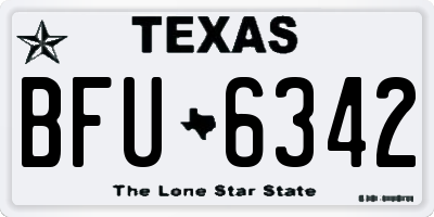 TX license plate BFU6342