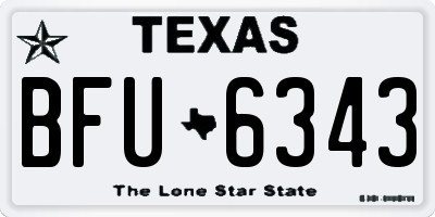 TX license plate BFU6343