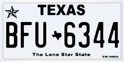 TX license plate BFU6344