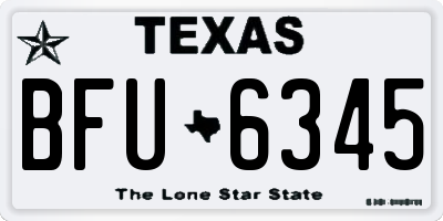 TX license plate BFU6345