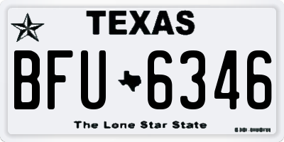 TX license plate BFU6346