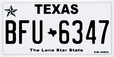TX license plate BFU6347
