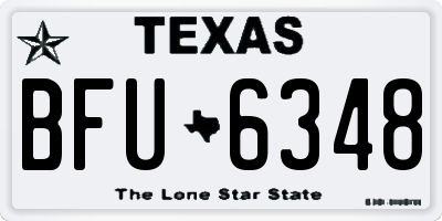 TX license plate BFU6348