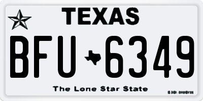 TX license plate BFU6349