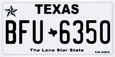 TX license plate BFU6350