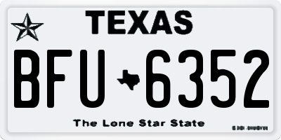 TX license plate BFU6352