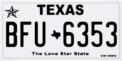 TX license plate BFU6353