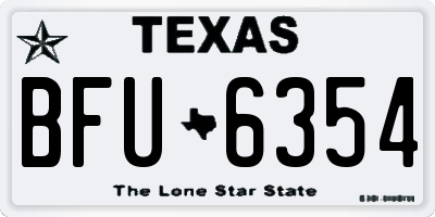 TX license plate BFU6354