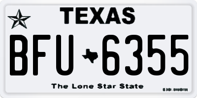 TX license plate BFU6355