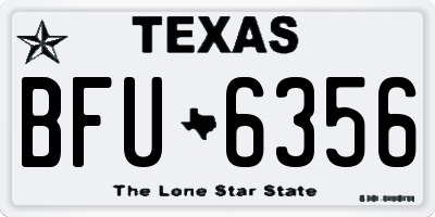 TX license plate BFU6356