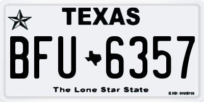 TX license plate BFU6357