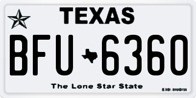 TX license plate BFU6360
