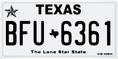 TX license plate BFU6361
