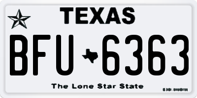 TX license plate BFU6363