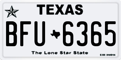 TX license plate BFU6365