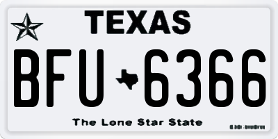 TX license plate BFU6366