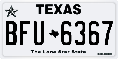 TX license plate BFU6367