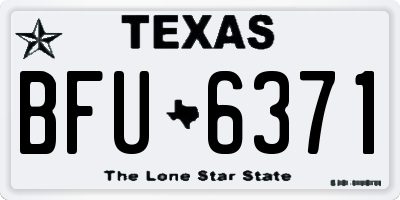 TX license plate BFU6371