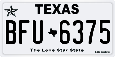TX license plate BFU6375