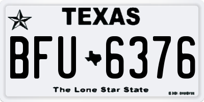 TX license plate BFU6376