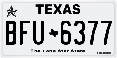 TX license plate BFU6377