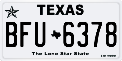 TX license plate BFU6378