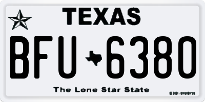 TX license plate BFU6380