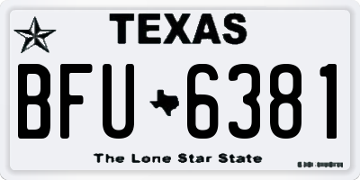 TX license plate BFU6381