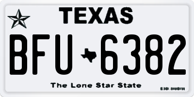 TX license plate BFU6382