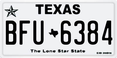 TX license plate BFU6384