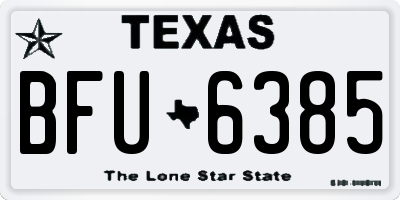 TX license plate BFU6385