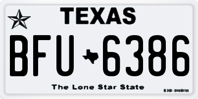 TX license plate BFU6386