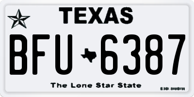 TX license plate BFU6387
