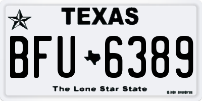 TX license plate BFU6389