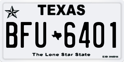 TX license plate BFU6401