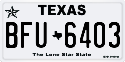 TX license plate BFU6403