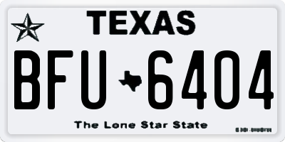 TX license plate BFU6404