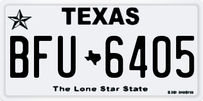 TX license plate BFU6405
