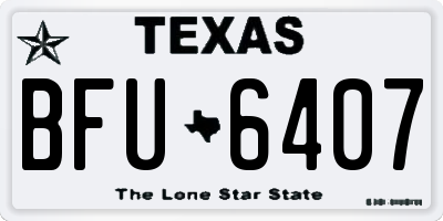 TX license plate BFU6407