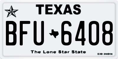 TX license plate BFU6408