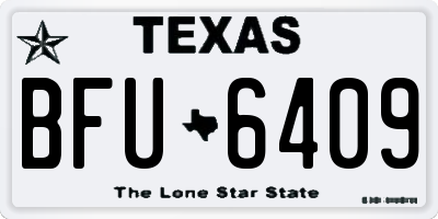 TX license plate BFU6409