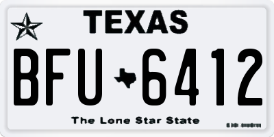 TX license plate BFU6412