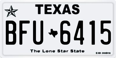 TX license plate BFU6415