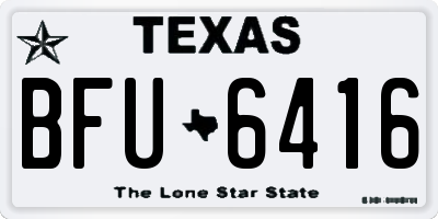 TX license plate BFU6416